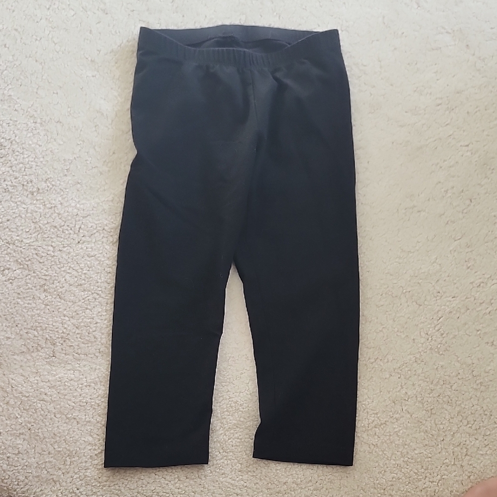 Girls Cropped Black Leggings